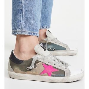 golden goose camo pink star